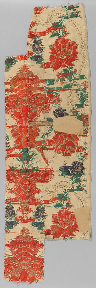 Piece, Silk and metal thread, Italian or British