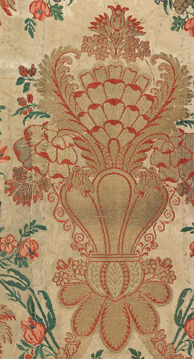 Piece, Silk and metal thread, Italian or British