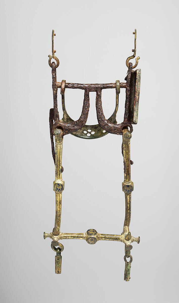 Curb Bit, Iron, copper alloy, enamel, gold, Franco-Neapolitan