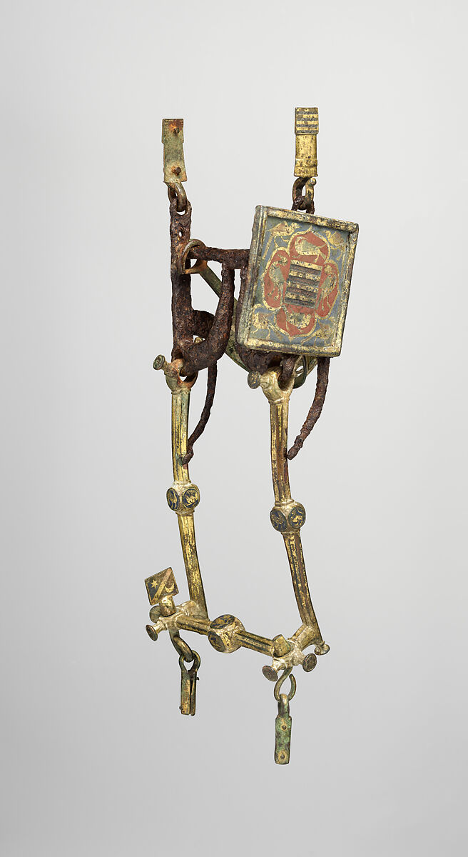 Curb Bit, Iron, copper alloy, enamel, gold, Franco-Neapolitan