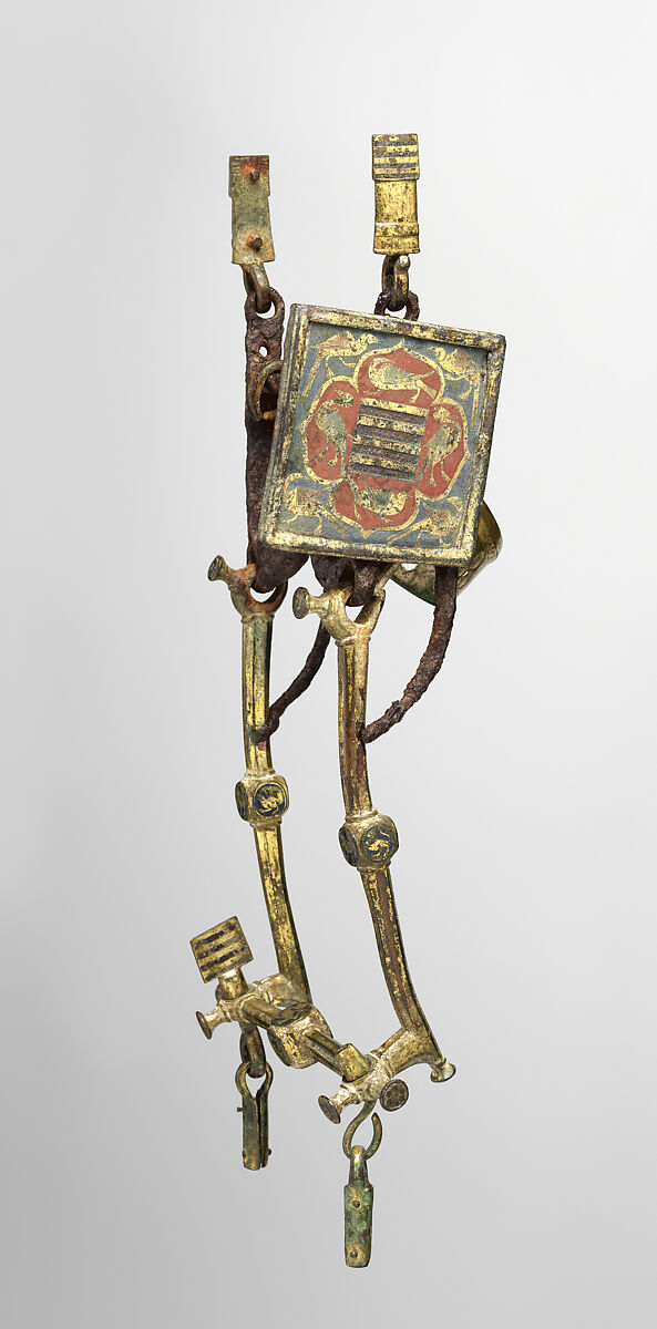 Curb Bit, Iron, copper alloy, enamel, gold, Franco-Neapolitan