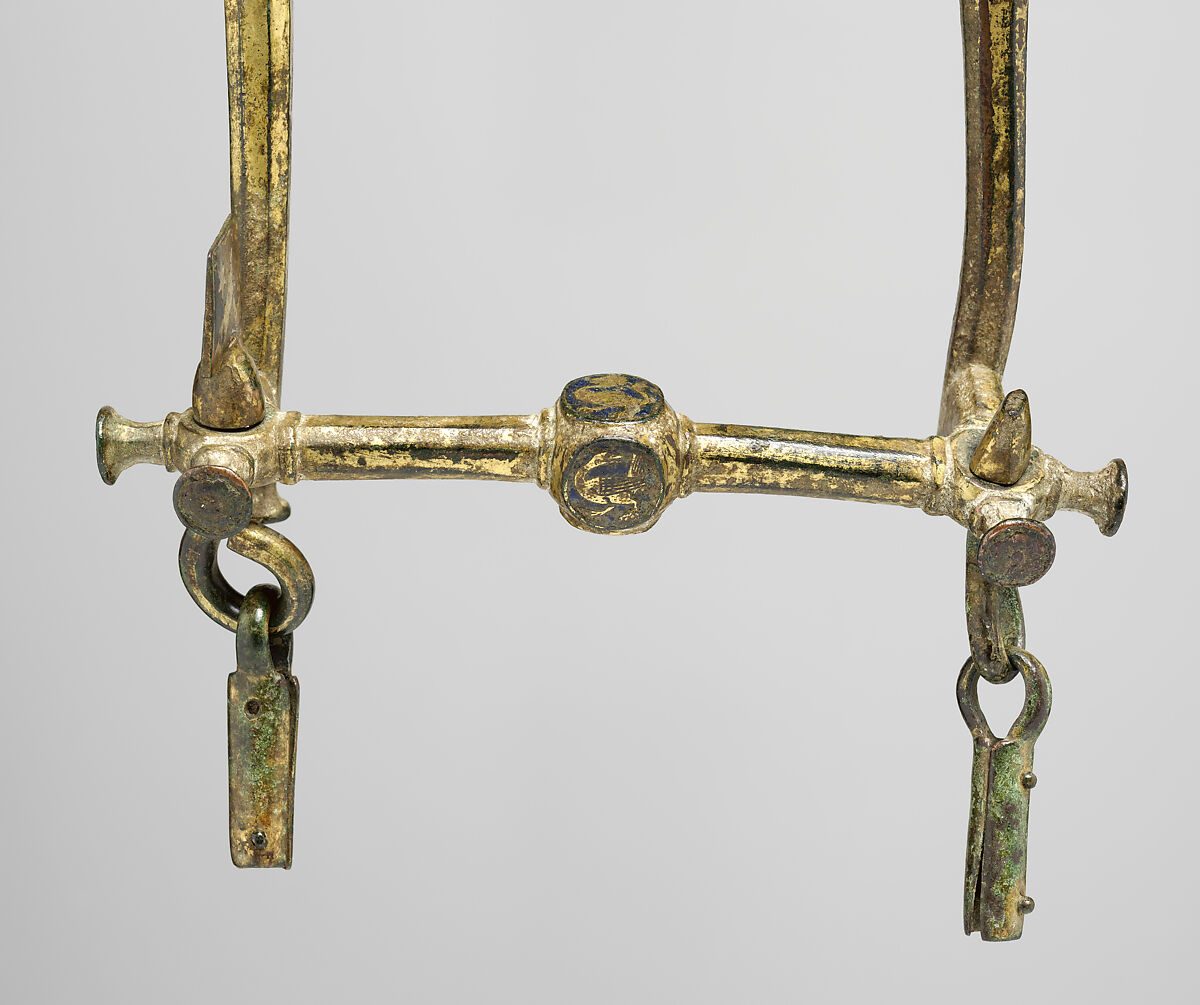 Curb Bit, Iron, copper alloy, enamel, gold, Franco-Neapolitan