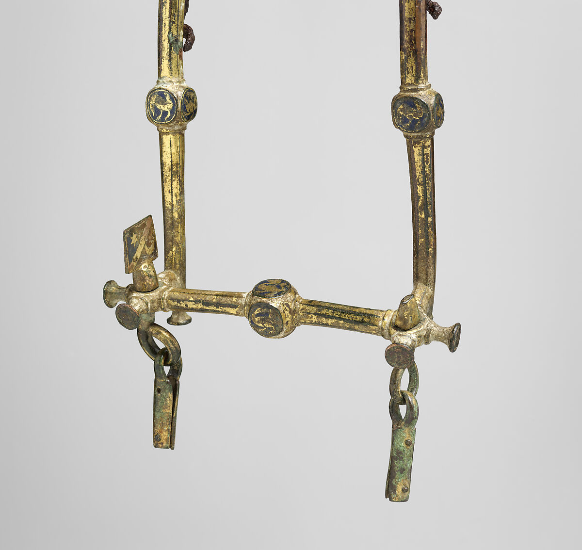 Curb Bit, Iron, copper alloy, enamel, gold, Franco-Neapolitan