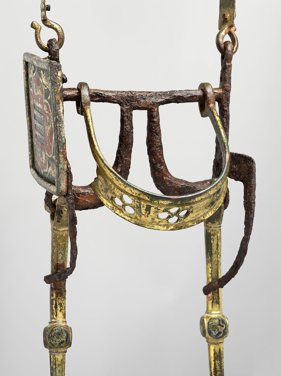 Curb Bit, Iron, copper alloy, enamel, gold, Franco-Neapolitan