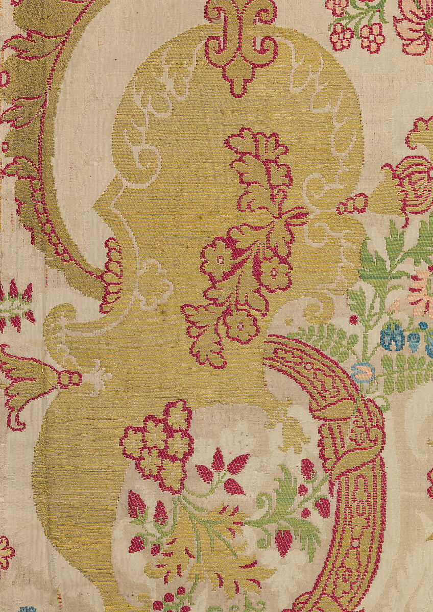 Piece, Silk and metal thread, Italian or British