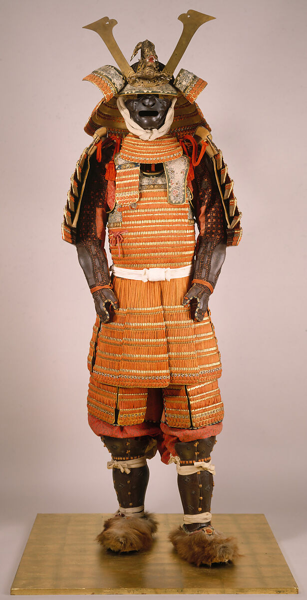 Armor (Gusoku), Iron, leather, lacquer, silk, copper alloy, Japanese