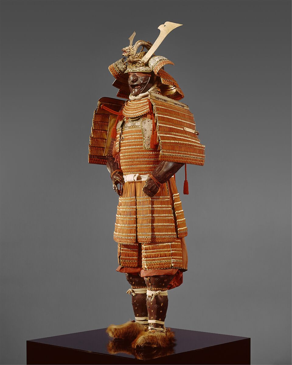 Armor (Gusoku), Iron, leather, lacquer, silk, copper alloy, Japanese