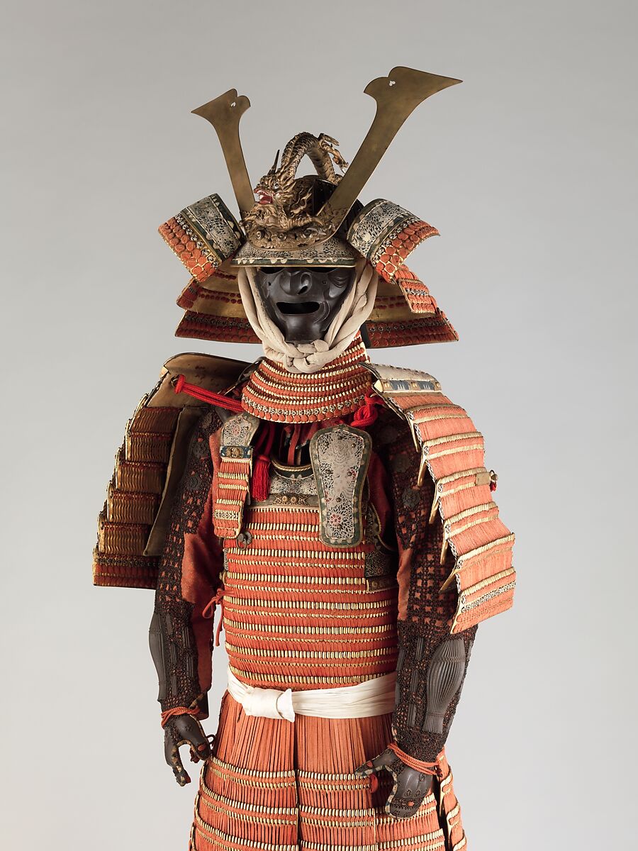 Armor (Gusoku), Iron, leather, lacquer, silk, copper alloy, Japanese