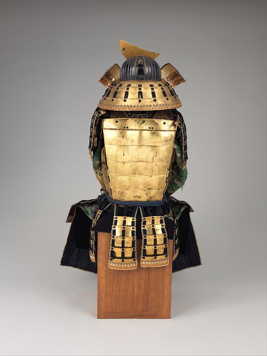 Armor (<i>Gusoku</i>), Inscribed by Yukinoshita Sadaiyé (Japanese, active 17th century), Iron, lacquer, silk, gilt copper, Japanese