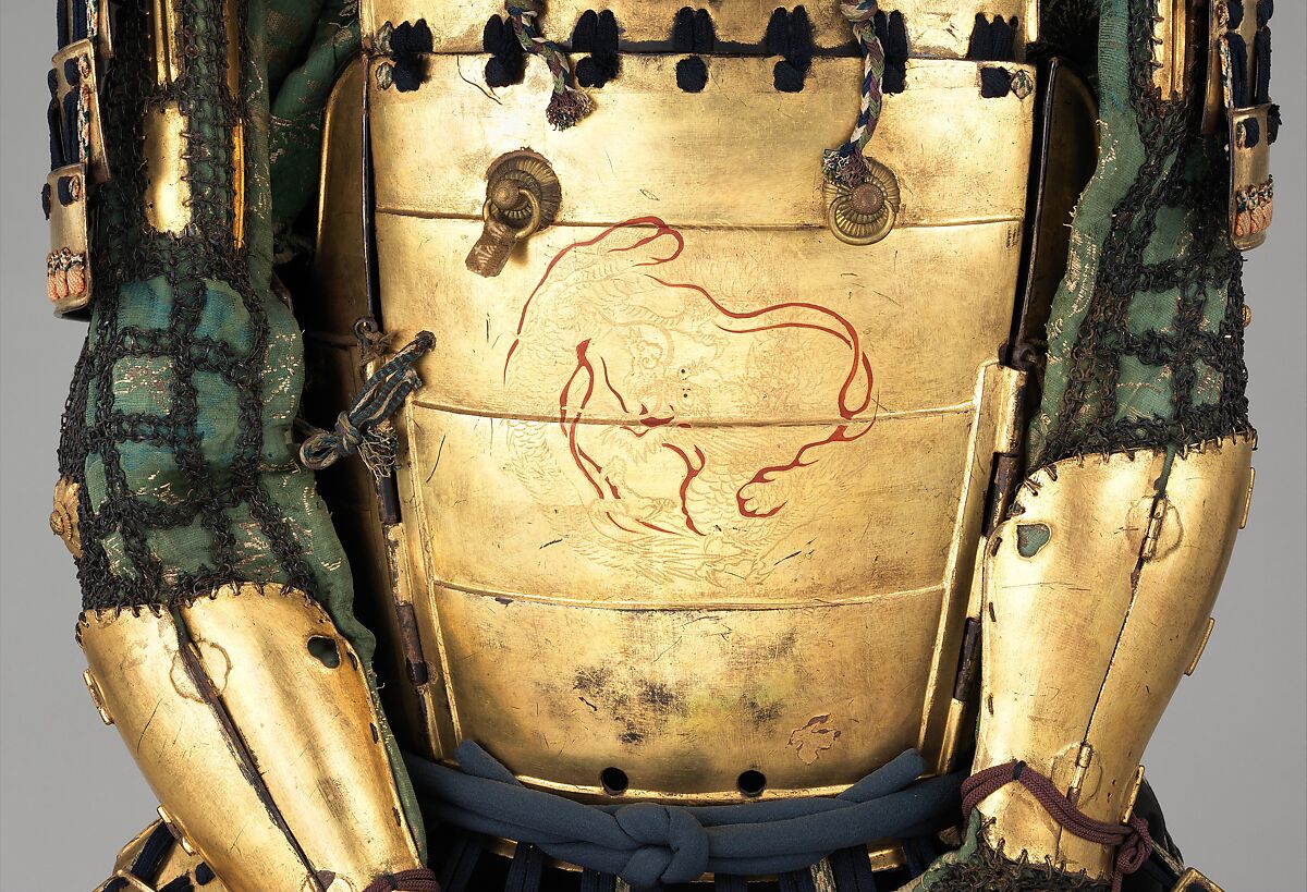 Armor (<i>Gusoku</i>), Inscribed by Yukinoshita Sadaiyé (Japanese, active 17th century), Iron, lacquer, silk, gilt copper, Japanese