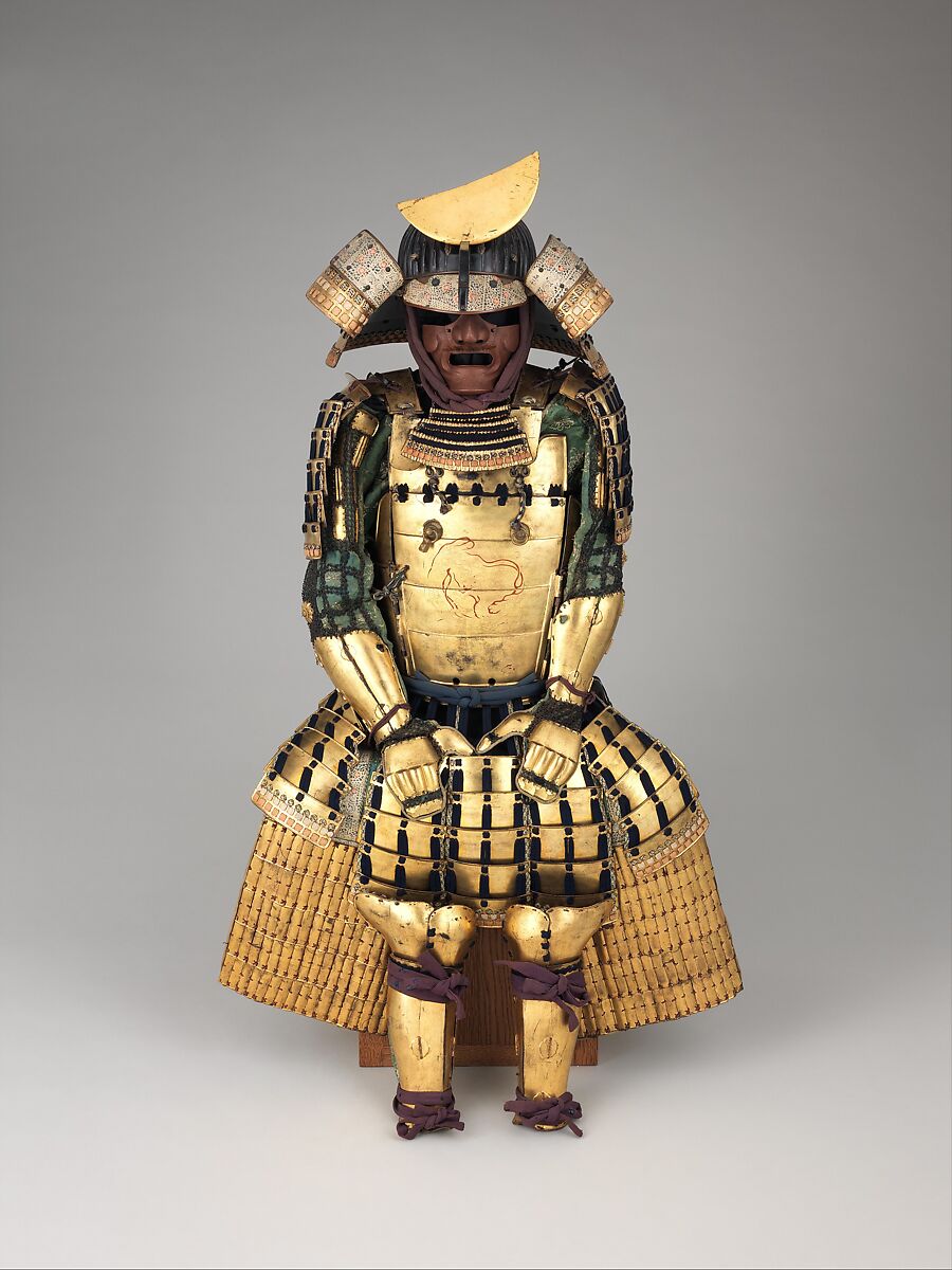 Armor (<i>Gusoku</i>), Inscribed by Yukinoshita Sadaiyé (Japanese, active 17th century), Iron, lacquer, silk, gilt copper, Japanese 