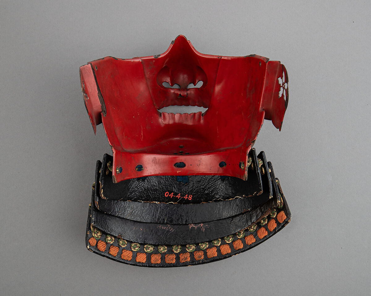 Half Mask (Menpō) with Gorget, Iron, Japanese