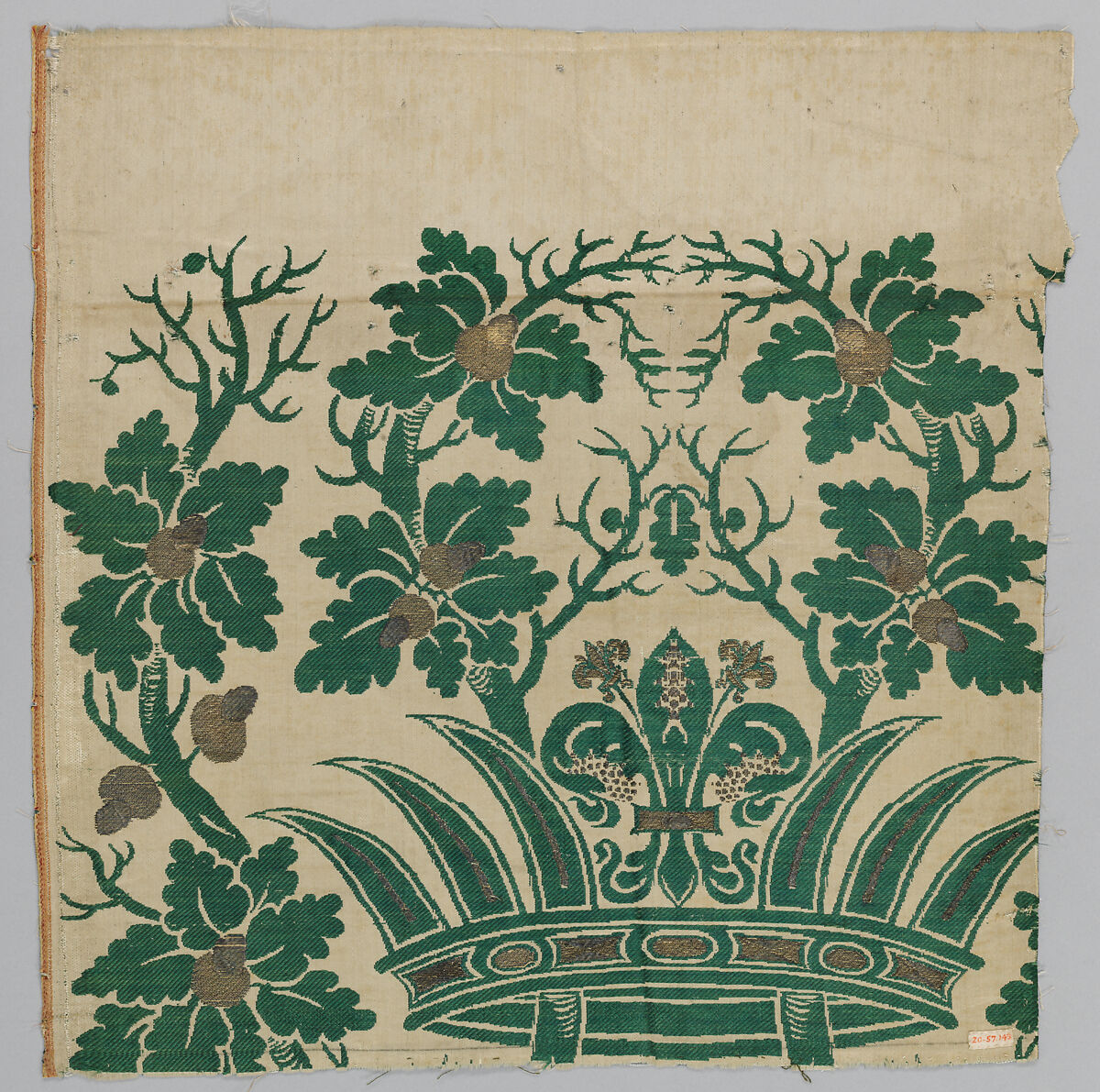 Piece, Silk and metal thread, Italian 