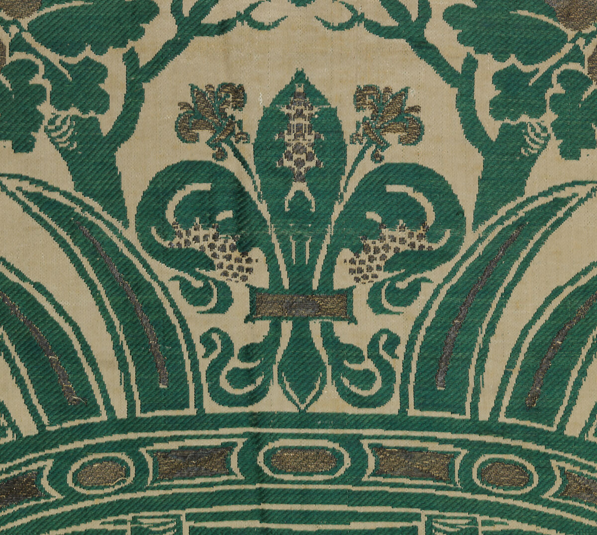 Piece, Silk and metal thread, Italian
