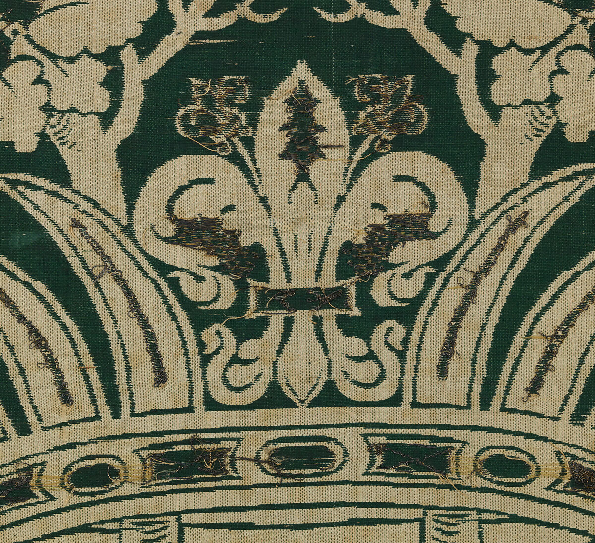 Piece, Silk and metal thread, Italian