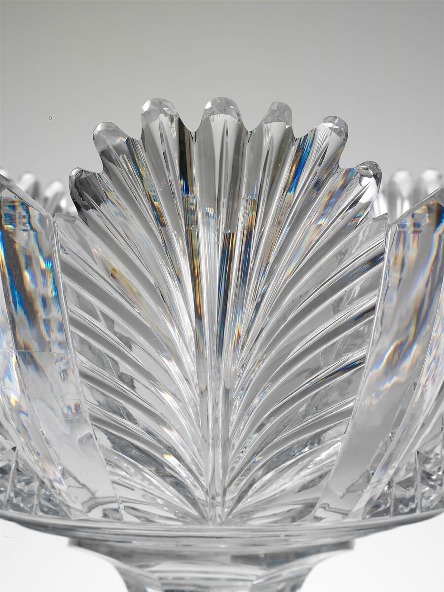 Compote, Attributed to Joseph Stouvenal and Company (New York, 1851–57), Blown and cut glass