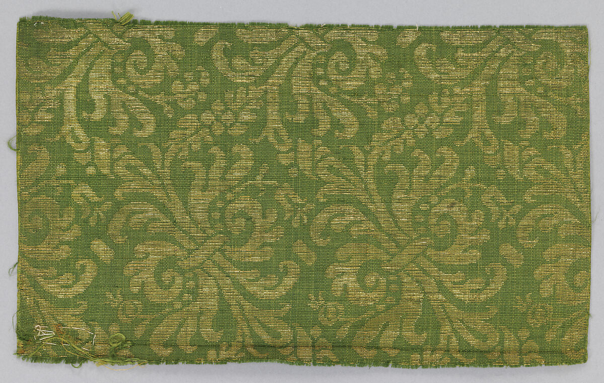 Piece, Silk and metal thread, Italian