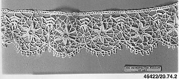 Fragment, Bobbin lace, French, Cluny