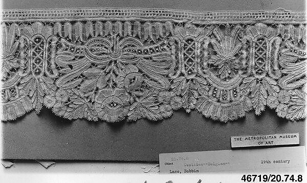 Piece, Bobbin lace, Belgian, Brussels 