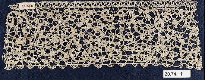 Fragment, Needle lace, Italian, Venice 