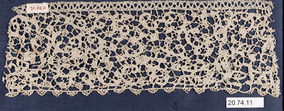 Fragment, Needle lace, Italian, Venice