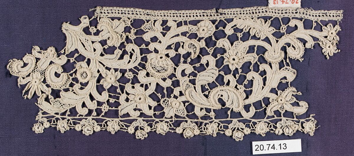 Fragment, Needle lace, Italian, Venice