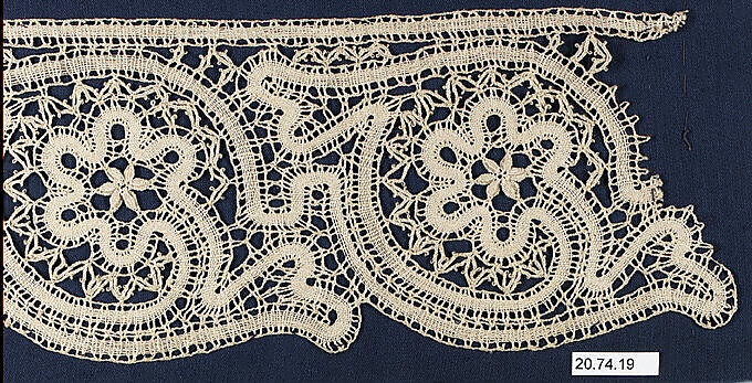 Fragment, Bobbin lace, German 