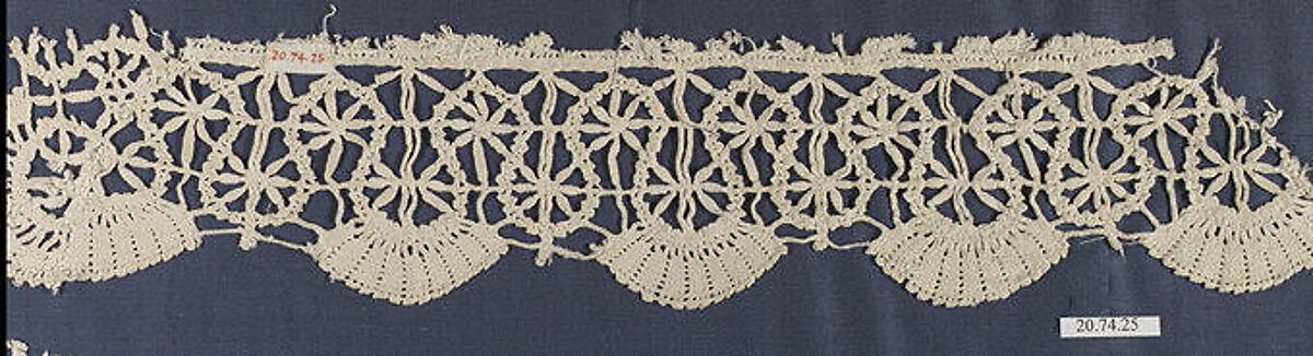 Fragment, Bobbin lace, Italian, Genoa 