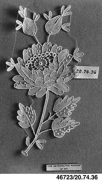 Ornament, Needle lace, Point de Gaze, Belgian, Brussels