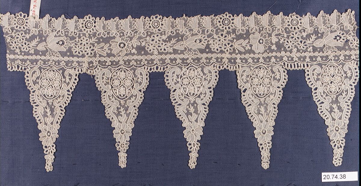 Fragment, Needle lace, Point de Gaze, French