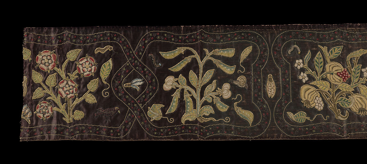 Piece, Metal thread on satin, British