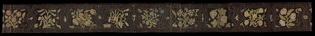 Piece, Metal thread on satin, British