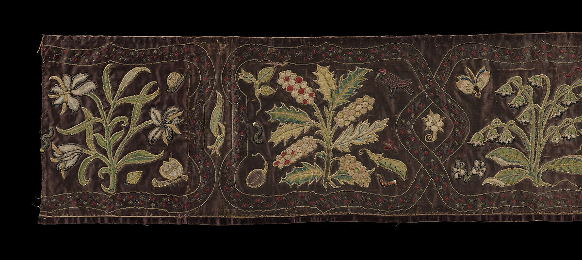 Piece, Metal thread on satin, British