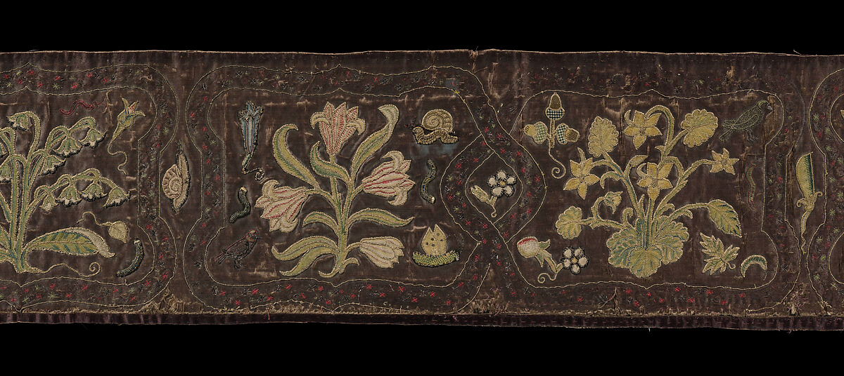 Piece, Metal thread on satin, British