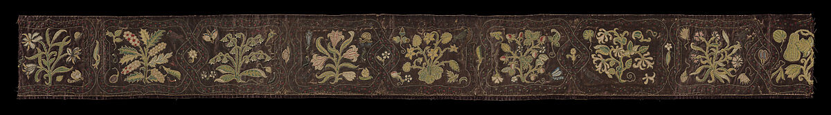 Piece, Metal thread on satin, British