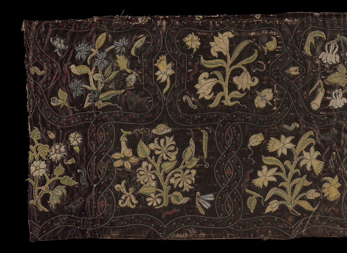 Piece, Metal thread on satin, British