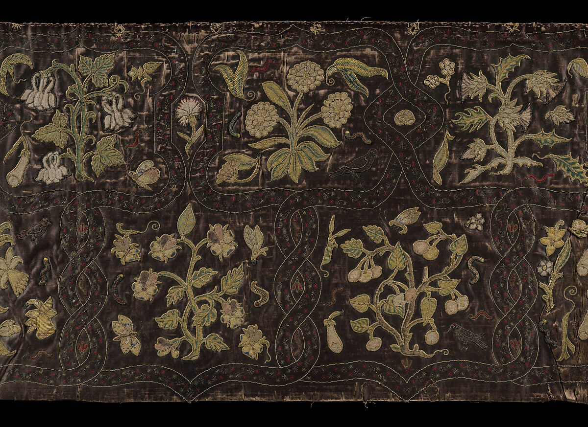 Piece, Metal thread on satin, British