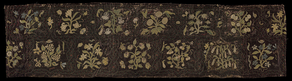 Piece, Metal thread on satin, British