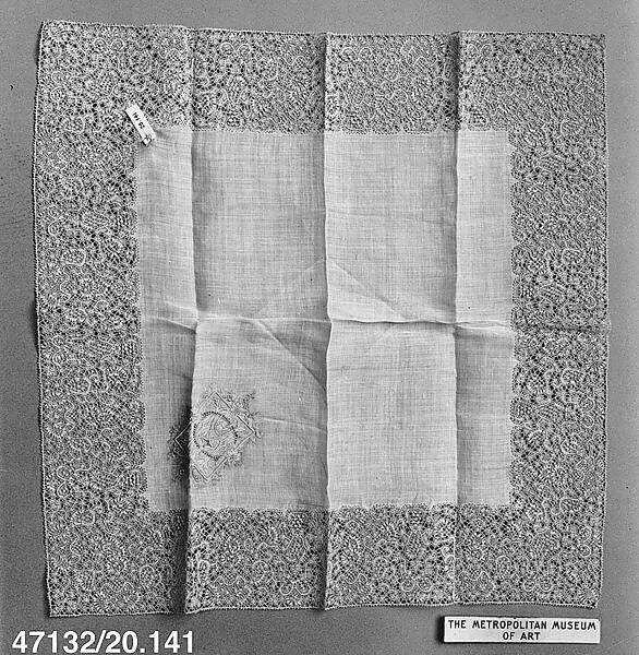 Handkerchief, Bobbin lace, Belgian 
