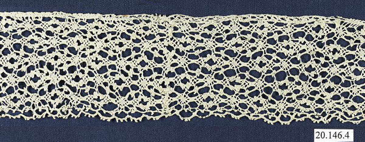 Fragment, Bobbin lace, Italian 