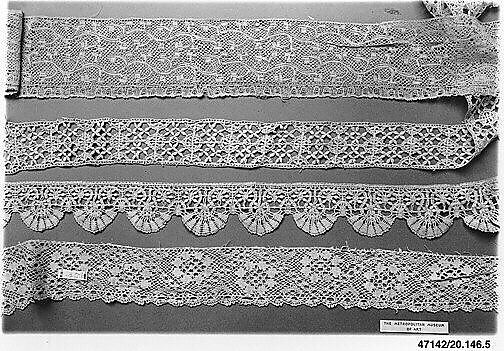 Fragment, Bobbin lace, Italian, Genoa