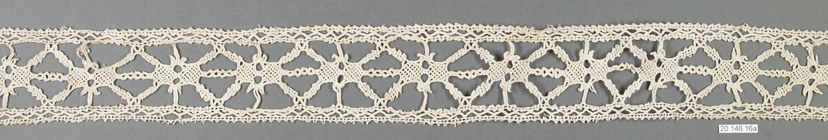 Fragment, Bobbin lace, Italian, Venice