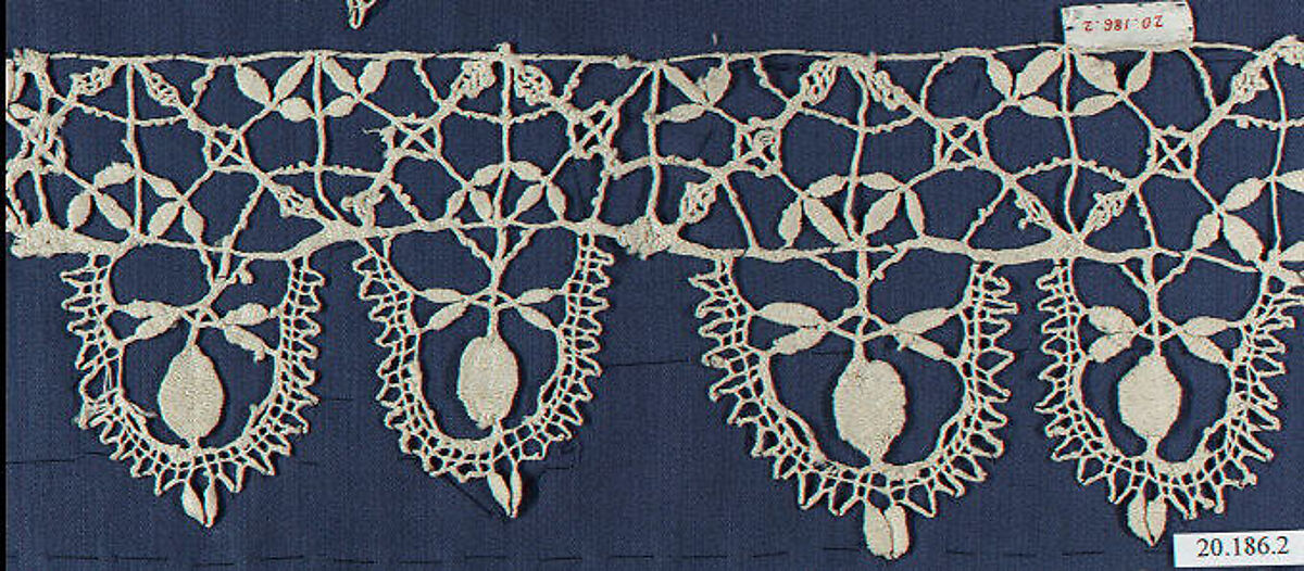 Edging, Bobbin lace, Italian, Genoa 