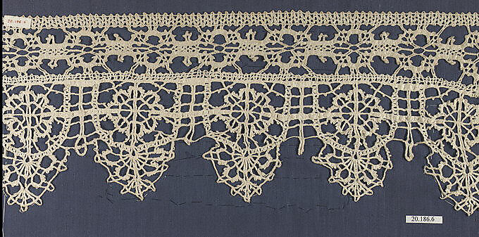 Edging and insertion, Bobbin lace, Italian, Genoa 