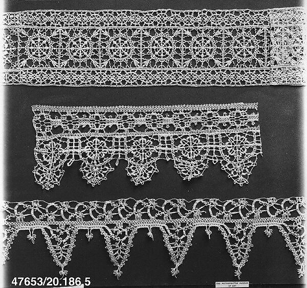 Edging, Bobbin lace, Italian, Venice
