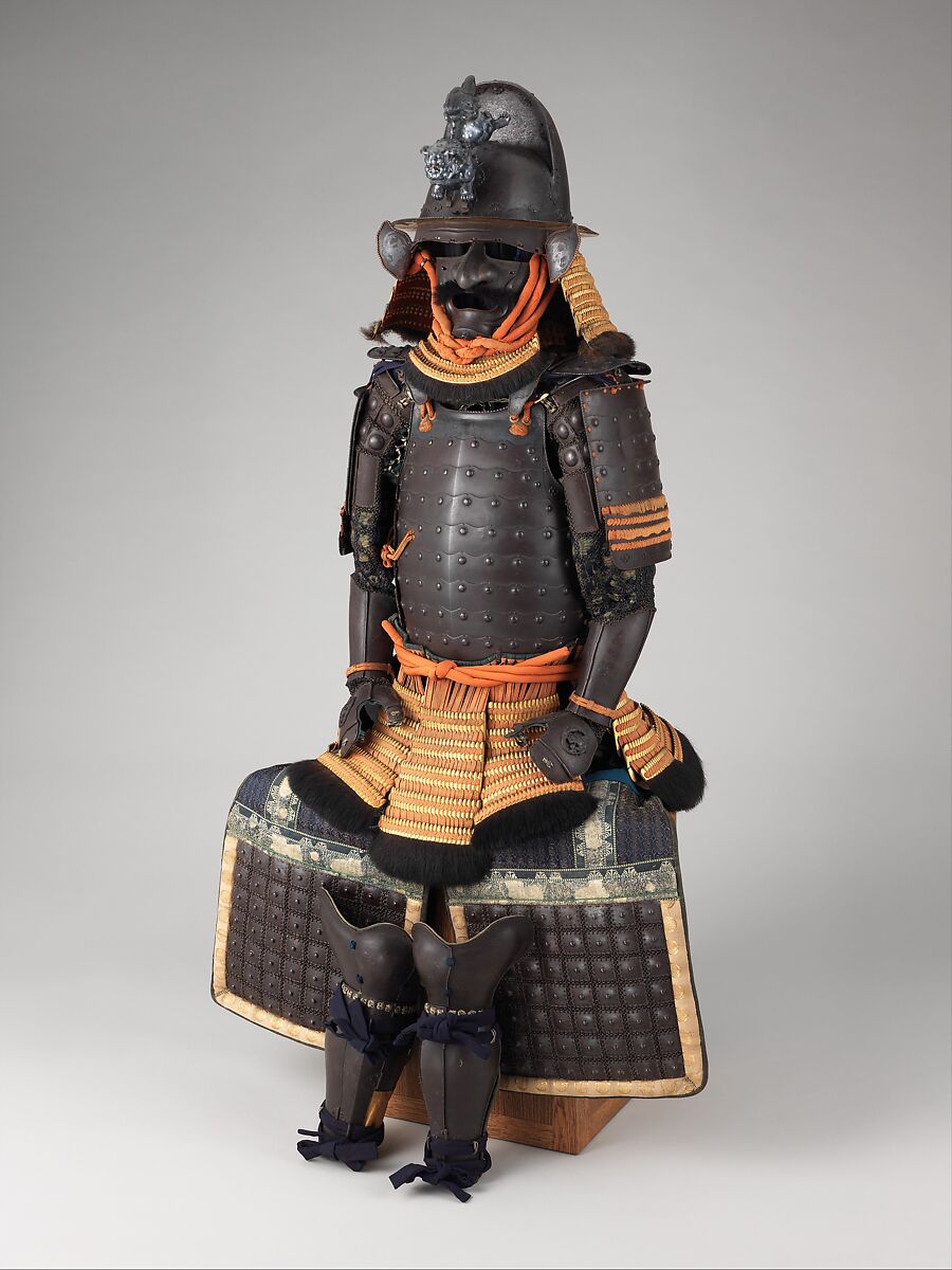 Armor (<i>Gusoku</i>), Iron, lacquer, silk, gilt copper, Japanese 