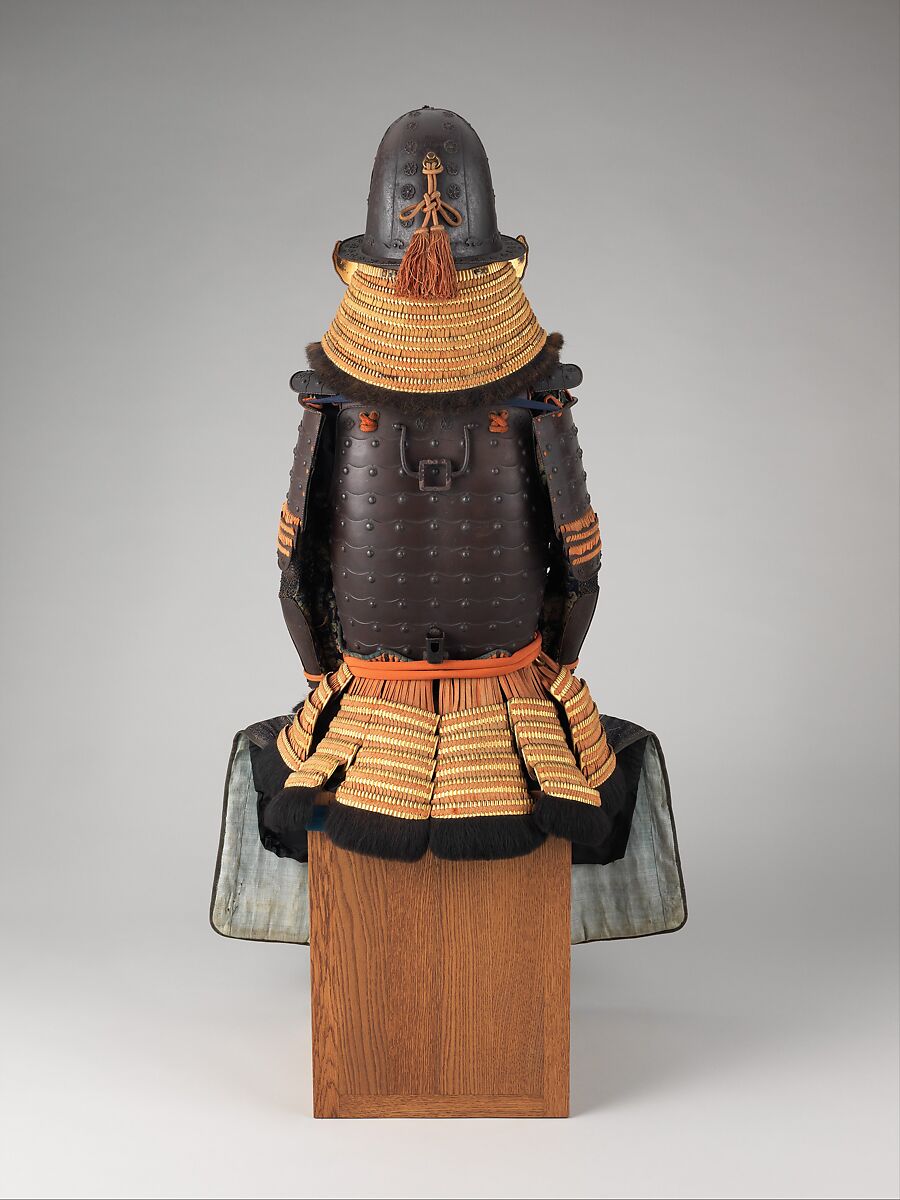 Armor (<i>Gusoku</i>), Iron, lacquer, silk, gilt copper, Japanese