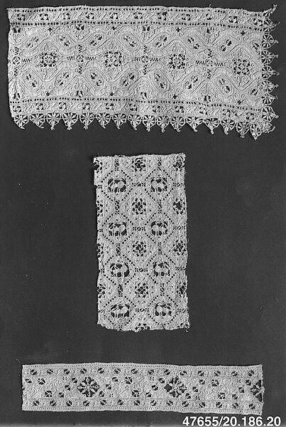 Strip, Cutwork, reticello, punto in aria, linen, Italian