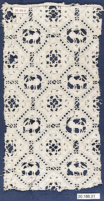 Strip, Cutwork, reticello, punto in aria, linen, Italian 