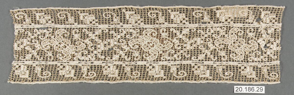 Strip, Embroidered net, Italian
